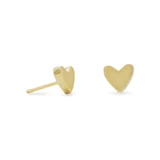 Image of 7mm Gold Plated Heart Stud Earrings 925 Sterling Silver - LIMITED STOCK