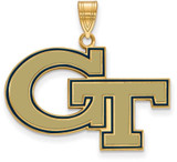 Image of Gold Plated Silver Georgia Institute of Technology Large Enamel Pendant LogoArt