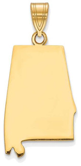 Image of Gold Plated Sterling Silver Alabama AL State Pendant