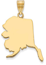 Image of Gold Plated Sterling Silver Alaska AK State Pendant