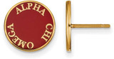 Image of Gold Plated Sterling Silver Alpha Chi Omega Post Earrings by LogoArt GP019ACO