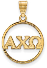 Image of Gold Plated Sterling Silver Alpha Chi Omega Sm Circle Pendant LogoArt GP011ACO