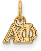 Image of Gold Plated Sterling Silver Alpha Phi X-Small Pendant by LogoArt (GP001APH)