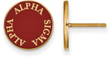 Image of Gold Plated Sterling Silver Alpha Sigma Alpha Post Earrings by LogoArt GP019ASI