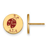 Gold Plated Sterling Silver Alpha Sigma Alpha Post Earrings by LogoArt GP047ASI
