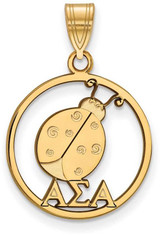 Image of Gold Plated Sterling Silver Alpha Sigma Alpha Sm Circle Pendant LogoArt GP041ASI