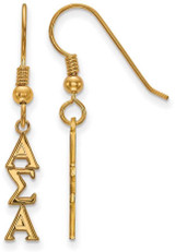Image of Gold Plated Sterling Silver Alpha Sigma Alpha Small Dangle Earrings by LogoArt