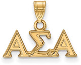 Image of Gold Plated Sterling Silver Alpha Sigma Alpha Small Pendant by LogoArt GP002ASI