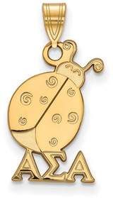 Image of Gold Plated Sterling Silver Alpha Sigma Alpha Small Pendant by LogoArt GP035ASI