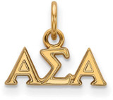 Image of Gold Plated Sterling Silver Alpha Sigma Alpha X-Small Pendant LogoArt (GP001ASI)