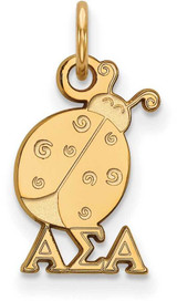 Image of Gold Plated Sterling Silver Alpha Sigma Alpha X-Small Pendant LogoArt (GP034ASI)