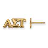 Gold Plated Sterling Silver Alpha Sigma Tau XSmall Post Earrings LogoArt GP005