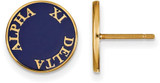 Image of Gold Plated Sterling Silver Alpha Xi Delta Enamel Post Earrings LogoArt GP019AXD