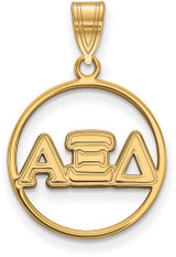 Image of Gold Plated Sterling Silver Alpha Xi Delta Small Circle Pendant LogoArt GP011AXD