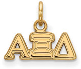 Image of Gold Plated Sterling Silver Alpha Xi Delta X-Small Pendant by LogoArt (GP001AXD)