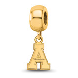 Gold Plated Sterling Silver Appalachian State U X-Small Bead LogoArt GP013APS