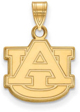 Image of Gold Plated Sterling Silver Auburn University Small Pendant by LogoArt (GP002AU)