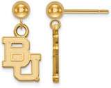 Image of Gold Plated Sterling Silver Baylor University Earrings Dangle Ball by LogoArt