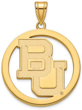 Image of Gold Plated Sterling Silver Baylor University L Pendant in Circle by LogoArt