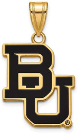 Image of Gold Plated Sterling Silver Baylor University Large Enamel Pendant by LogoArt