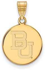 Image of Gold Plated Sterling Silver Baylor University Medium Pendant LogoArt GP042BU