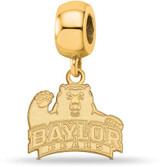 Image of Gold Plated Sterling Silver Baylor University Small Dangle Bead LogoArt GP021BU