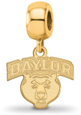 Image of Gold Plated Sterling Silver Baylor University Small Dangle Bead LogoArt GP035BU