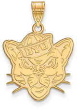 Image of Gold Plated Sterling Silver Brigham Young University Lg Pendant LogoArt GP006BYU