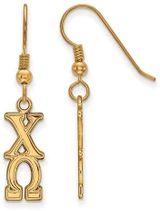 Image of Gold Plated Sterling Silver Chi Omega Dangle Medium Earrings by LogoArt
