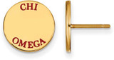 Image of Gold Plated Sterling Silver Chi Omega Enamel Post Earrings by LogoArt (GP020CHO)