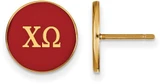 Image of Gold Plated Sterling Silver Chi Omega Enamel Post Earrings by LogoArt (GP031CHO)