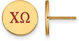 Image of Gold Plated Sterling Silver Chi Omega Enamel Post Earrings by LogoArt (GP032CHO)