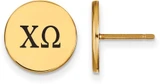 Image of Gold Plated Sterling Silver Chi Omega Enamel Post Earrings by LogoArt (GP033CHO)