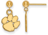 Image of Gold Plated Sterling Silver Clemson University Earrings Dangle Ball by LogoArt