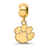 Gold Plated Sterling Silver Clemson University Small Dangle Bead by LogoArt