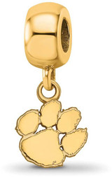 Image of Gold Plated Sterling Silver Clemson University X-Small Dangle Bead LogoArt Charm