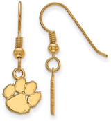 Image of Gold Plated Sterling Silver Clemson University X-Small Dangle LogoArt Earrings
