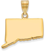 Image of Gold Plated Sterling Silver Connecticut CT State Pendant