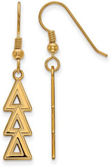 Image of Gold Plated Sterling Silver Delta Delta Delta Dangle Medium Earrings by LogoArt