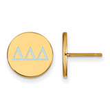 Gold Plated Sterling Silver Delta Delta Delta Post Earrings by LogoArt GP032DDD