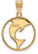 Image of Gold Plated Sterling Silver Delta Delta Delta Sm Circle Pendant LogoArt GP041DDD