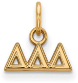 Image of Gold Plated Sterling Silver Delta Delta Delta X-Small Pendant LogoArt (GP001DDD)