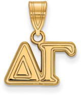 Image of Gold Plated Sterling Silver Delta Gamma Medium Pendant by LogoArt (GP003DG)