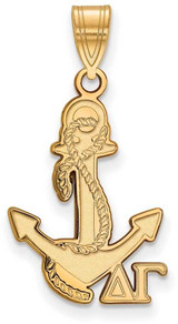 Image of Gold Plated Sterling Silver Delta Gamma Medium Pendant by LogoArt (GP036DG)