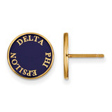 Gold Plated Sterling Silver Delta Phi Epsilon Post Earrings by LogoArt GP019DPH