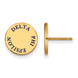Gold Plated Sterling Silver Delta Phi Epsilon Post Earrings by LogoArt GP020DPH