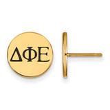 Gold Plated Sterling Silver Delta Phi Epsilon Post Earrings by LogoArt GP033DPH