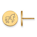 Gold Plated Sterling Silver Delta Phi Epsilon Post Earrings by LogoArt GP047DPH