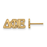 Gold Plated Sterling Silver Delta Phi Epsilon XSmall Post Earrings LogoArt GP005