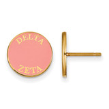 Gold Plated Sterling Silver Delta Zeta Enamel Post Earrings by LogoArt (GP019DZ)